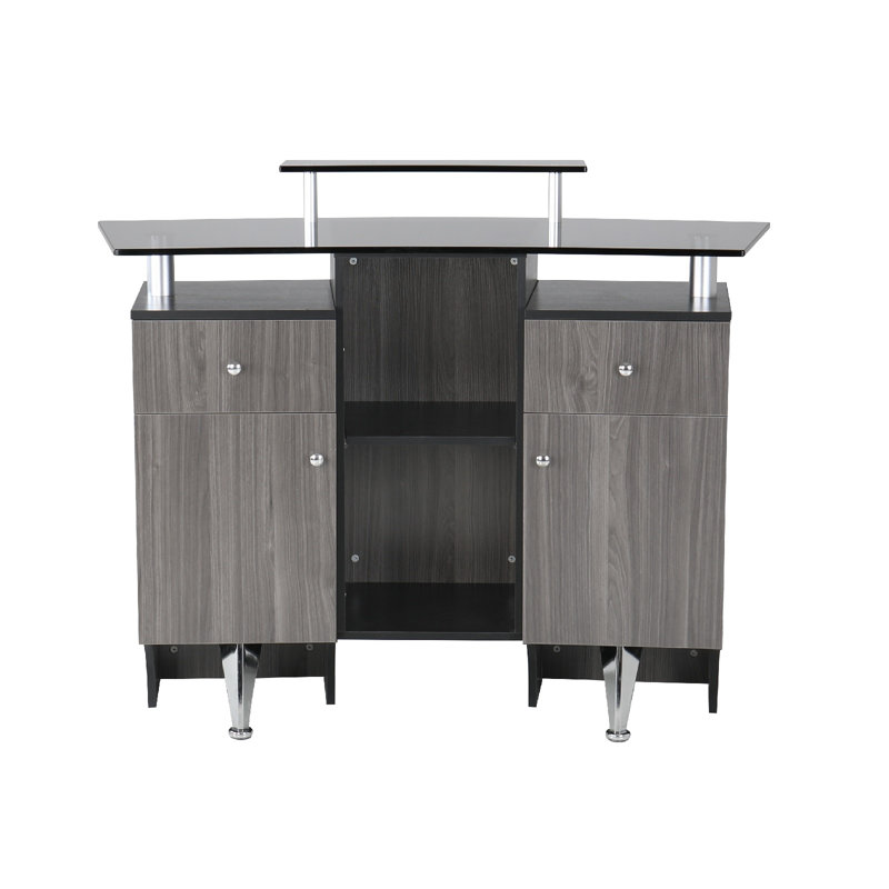 Bureau de réception rectangulaire en verre
