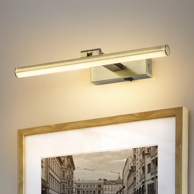 15.8" Dimmable 1 - Light  LED Picture Light with Remote, Battery Powered Wall Mount Light with Adjustable Rod