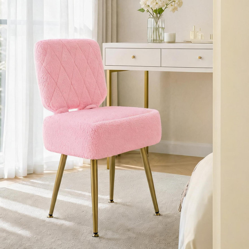 Upholstered Fabric Lounge Chair, Pink