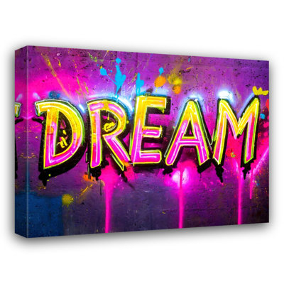 Neon Graffiti Dream 13 On Canvas Print