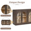 Buffet 4 portes en verre arqué avec tablettes réglables pour un rangement et une présentation élégants dans n'importe quelle pièce-1124581321