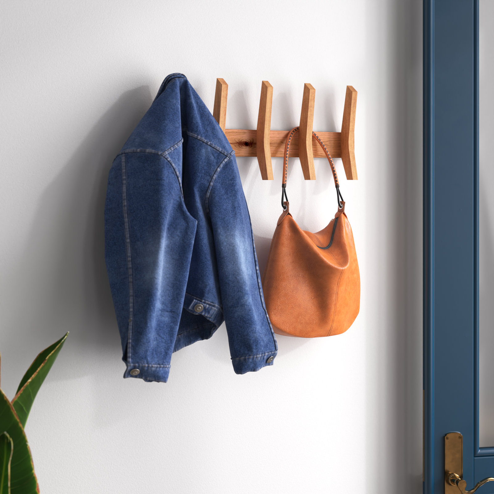 Mercury Row® Sifford Mid Century Coat Rack With Wooden Hooks