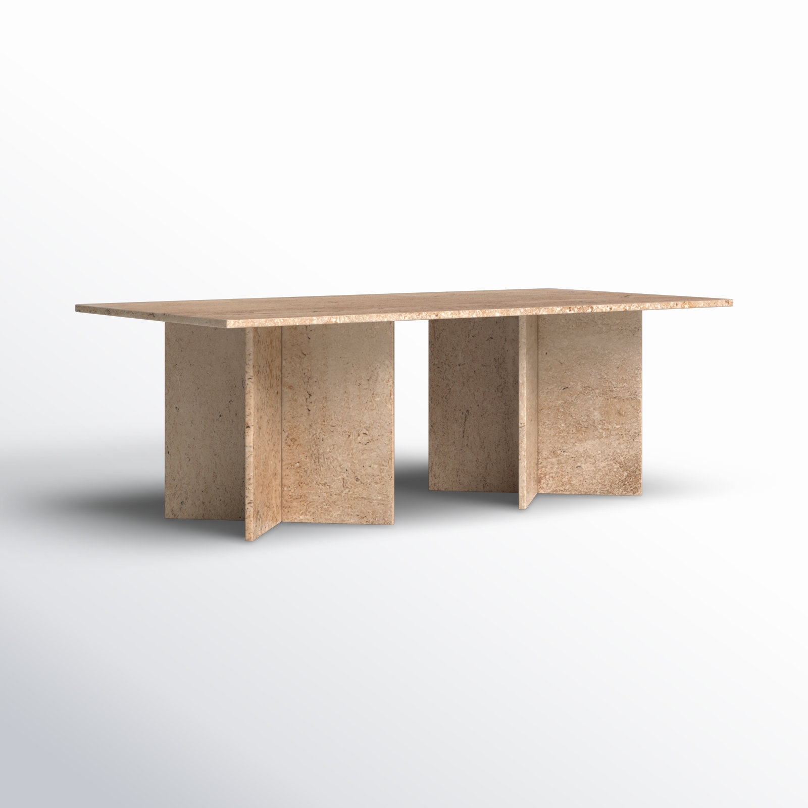 Coffee Table, Beige Travertine