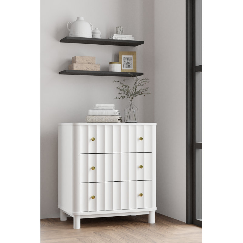 Joss & Main Fiddle 3 Drawer Solid Wood Dresser - 30"
