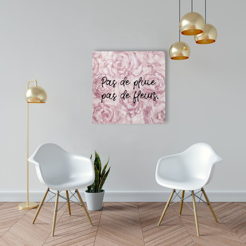 Toile florale rose - Pas de pluie pas de fleurs - Décoration intérieure