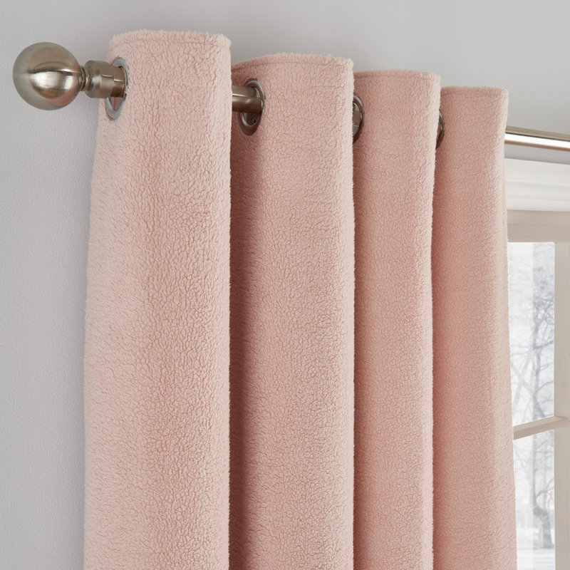 Livinia Semi Sheer Curtain Pair, 168 W x 183 D cm, Blush