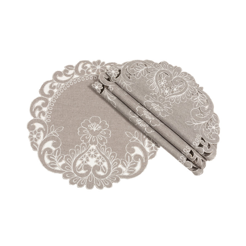 Récapitulatif 16" clair brodé nappe
