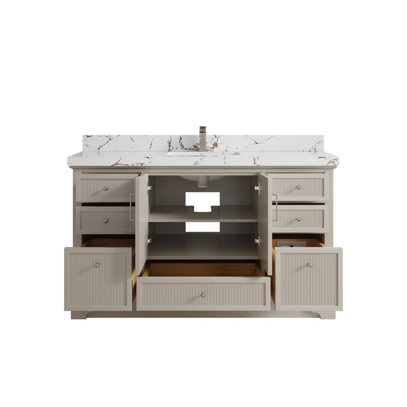 Alys 60'' Single Bathroom Vanity with Top, Viola Brown