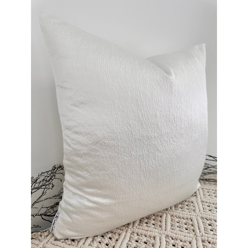 Abstract Square Cushion Cover, White 