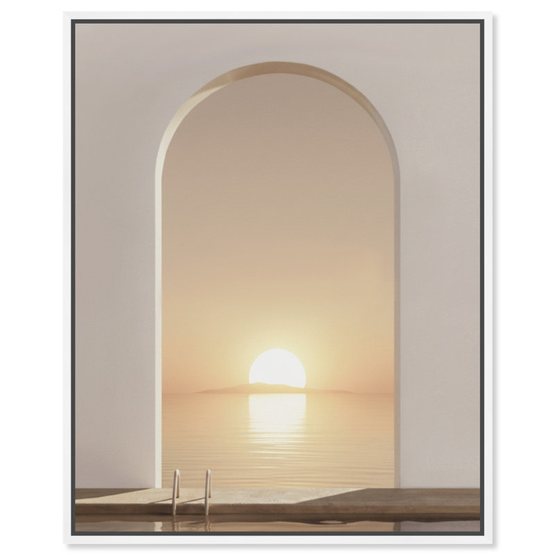 Sunset Warmth Print by Oliver Gal, 25"H x 31"W, White Floater Frame