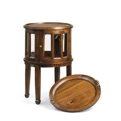 Flamingo Round Liquor Side Table with Tray