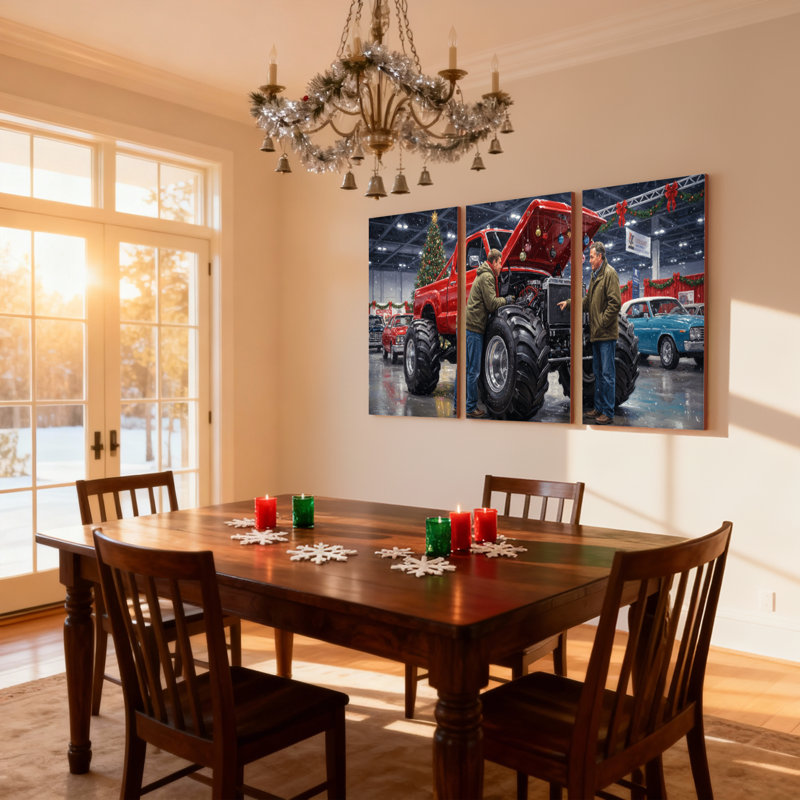 Ensemble de 3 reproductions d'art sur toile, H 36 po x l 72 po