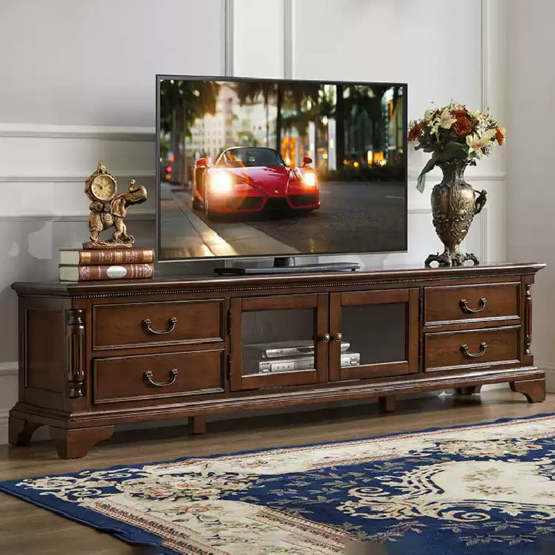 Meuble télé rétro brun, H 21,65 po x L 86,61 po x l 17,72 po