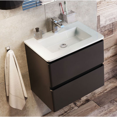 Bridge 595mm Single Bathroom Vanity with Integrated Resin Basin