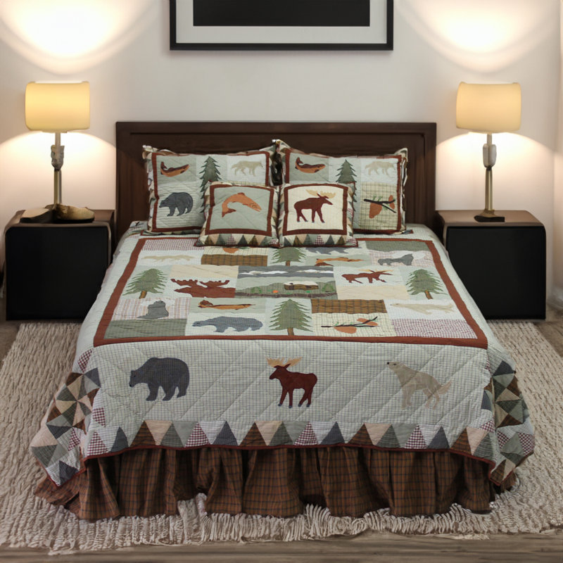 Courtepointe réversible simple Mountain Whispers, Double / grand