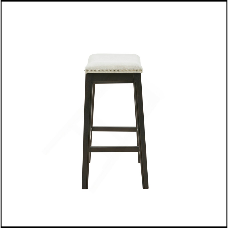 Tabouret de comptoir Saddle, Polyester crème