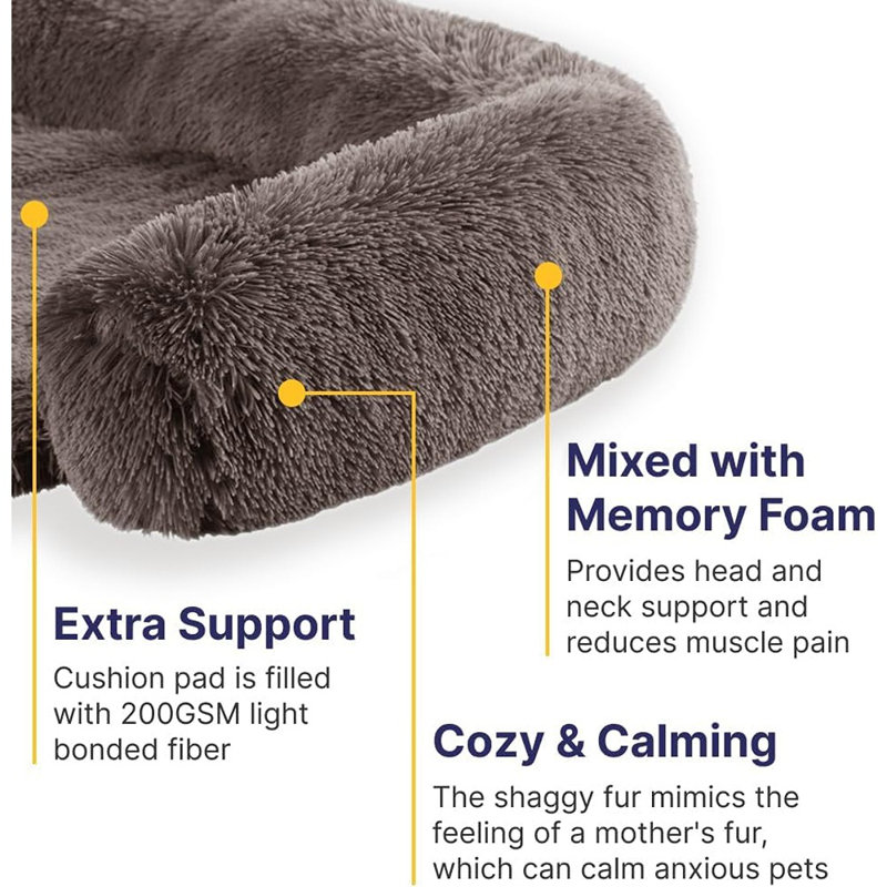 Calming Dogs/Cats Bed Mats, Washable Removable ..., Brown, 8" H x 17" W x 9" D