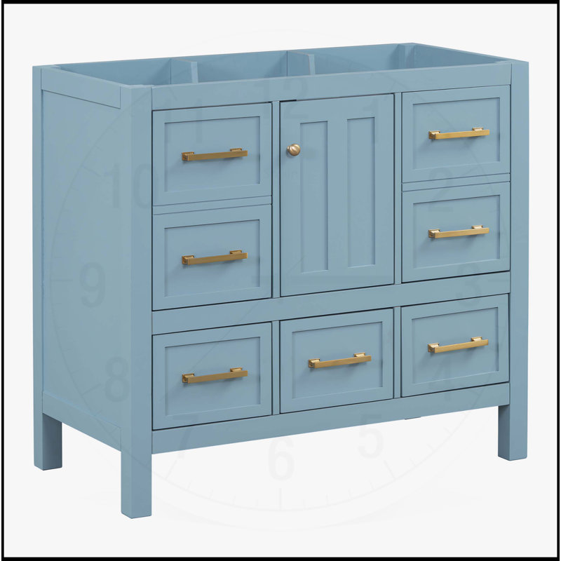 Meuble-lavabo 36 po sans lavabo, Bleu