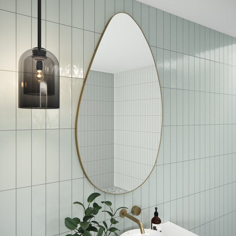 Miroir Starla, 28 po x 48 po, Laiton satiné, Ovale
