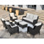Mobilier d'extérieur en osier 7 pièces incluant canapé, chaise simple et pied-70367779-70367777