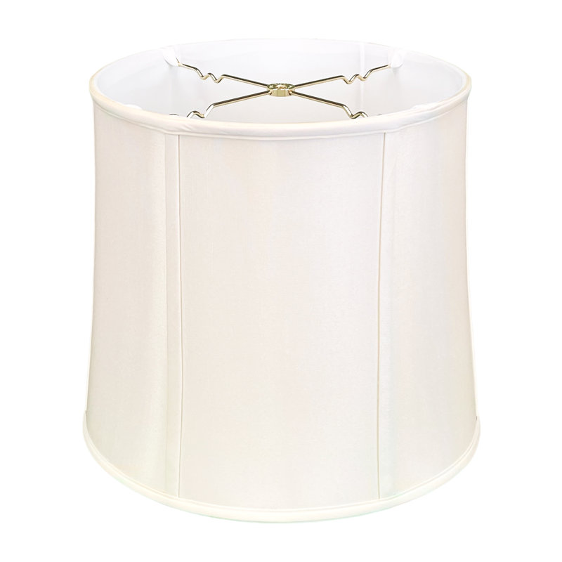 Abat-jour cloche en soie / shantung (araignée), Blanc, H 11 po x l 13 po x P 11 po