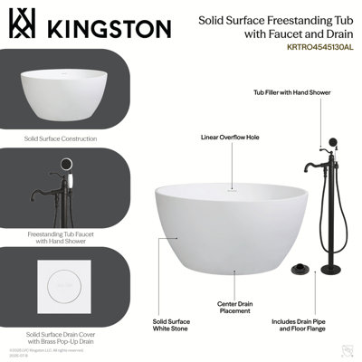 Baignoire autoportante 45 po Kingston