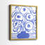 «Blue Brush Flowers I», reproduction encadrée de qualité supérieure - prête à être accrochée - aucun clou requis - aucun clou requis-1609497762-1609497763