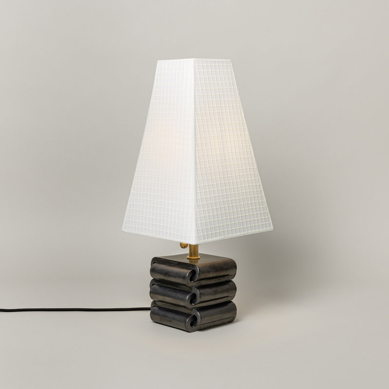 Gio Table Lamp, Graphite, Grid