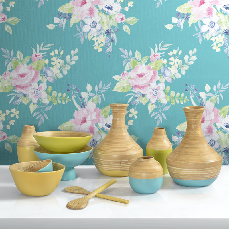 Pot en bambou Bahia, Turquoise