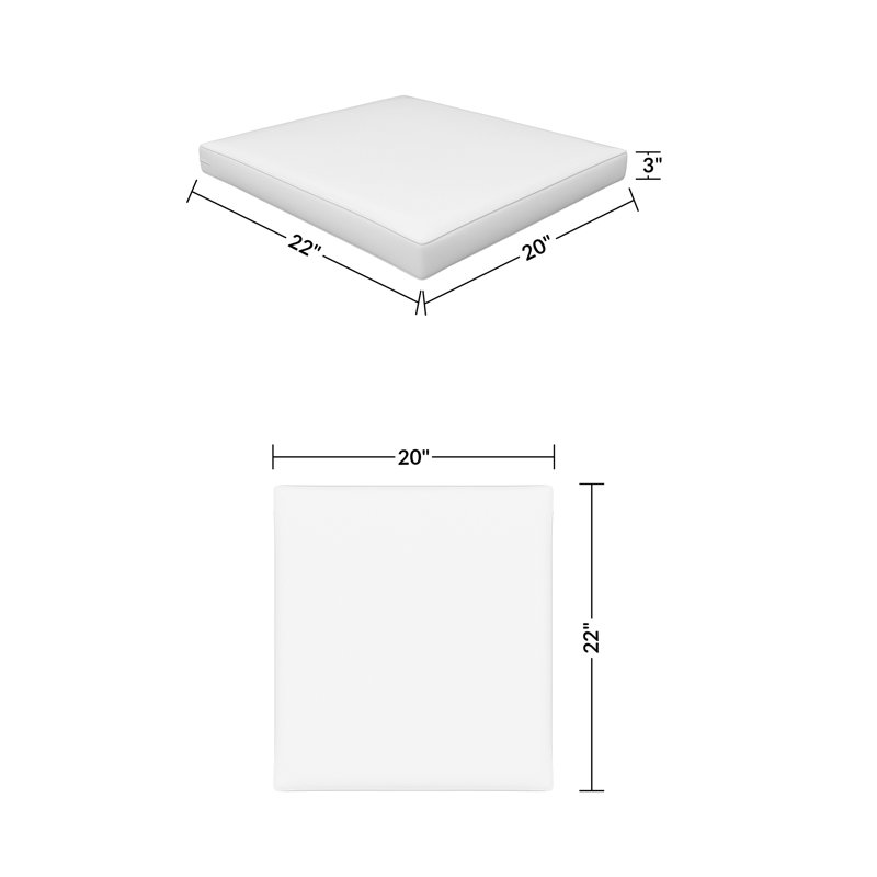 Wayfair Custom Outdoor Ottoman Cushion With Sunbrella Fabric, 23" W x 19" D, Canvas Aruba