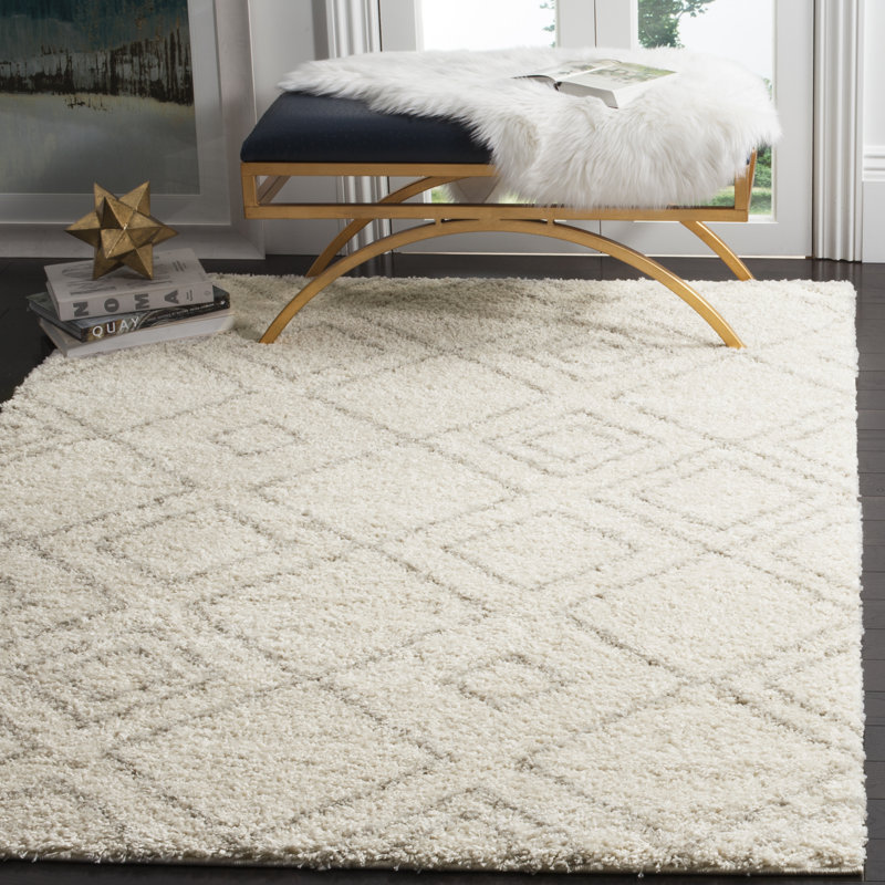 Prasanna Geometric Hand Woven Area Rug, Rectangle 201 x 279 cm