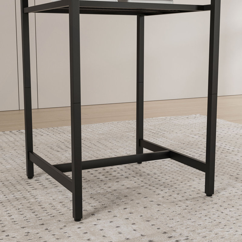 Table de bar, équipée de 2 tabourets de bar, avec dossier et cloison, Gris, Grey, Gris, Grey