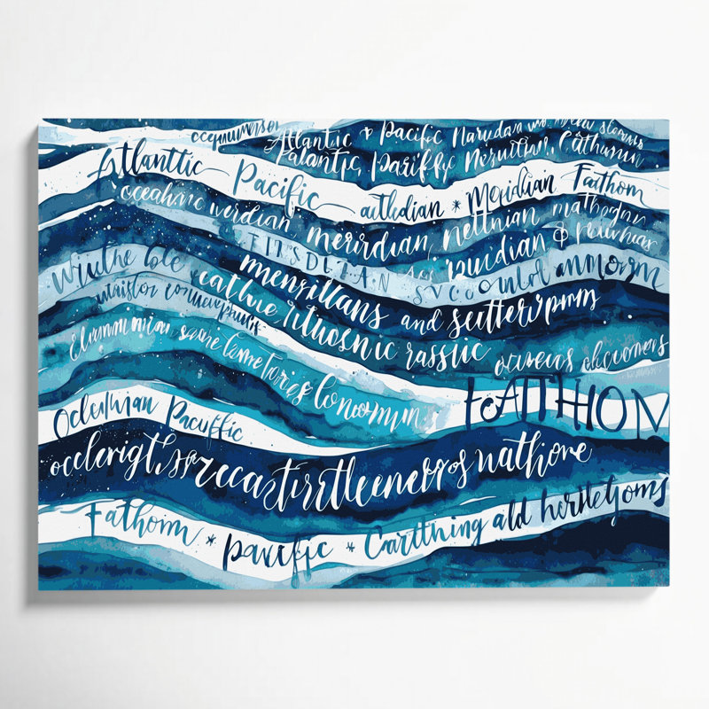 Art nautique sur toile bleu, H 20 po x l 24 po