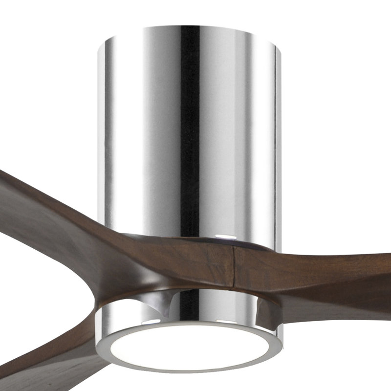 Irene LED Ceiling Fan, Polished Chrome, Walnut, 42"