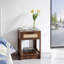 Table 15,75 "avec tiroir, table de chevet moderne, table d'appoint pour le salon, chambre à coucher, brun rustique