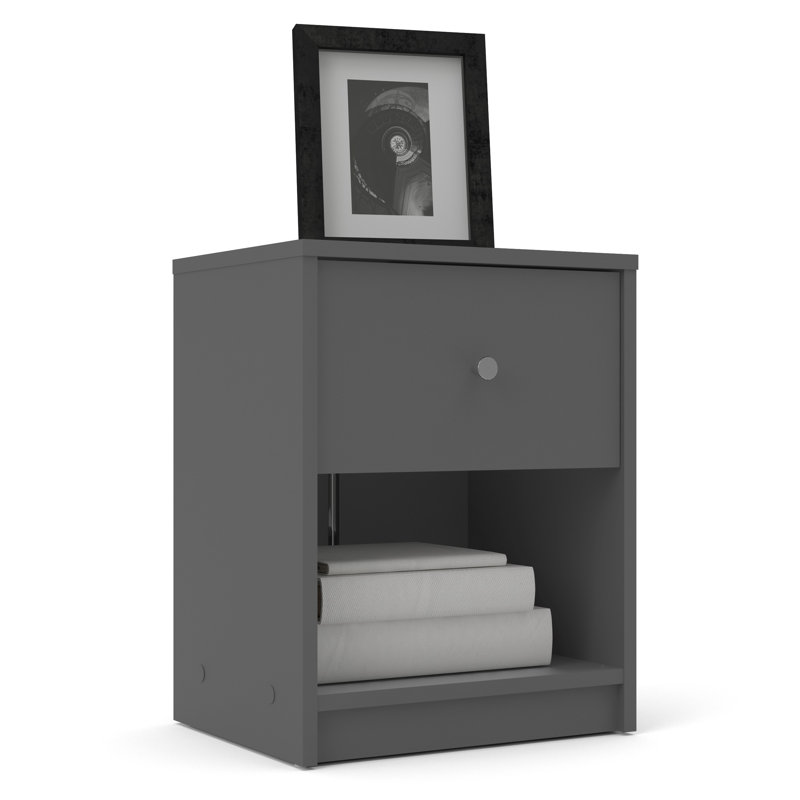 Clanton Small-Space 1 - Drawer Nightstand, Gray