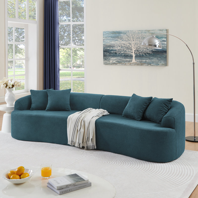 Curved Modular Sectional Sofa, Blue