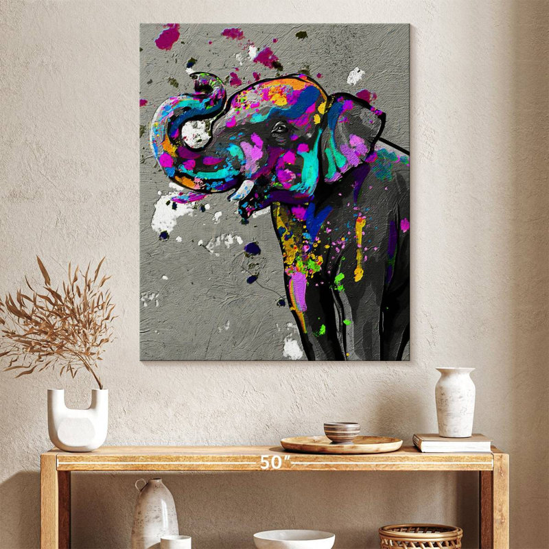 Elephant Abstract Canvas Print, 32" H x 40" W x 1.25" D