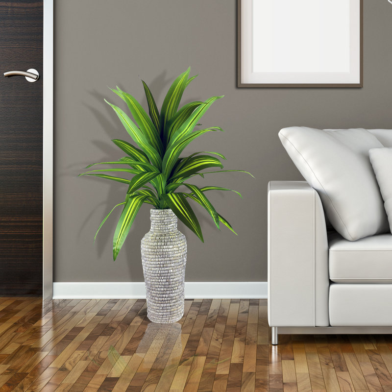 50'' Faux Dracaena Plant in Wicker/Rattan Basket