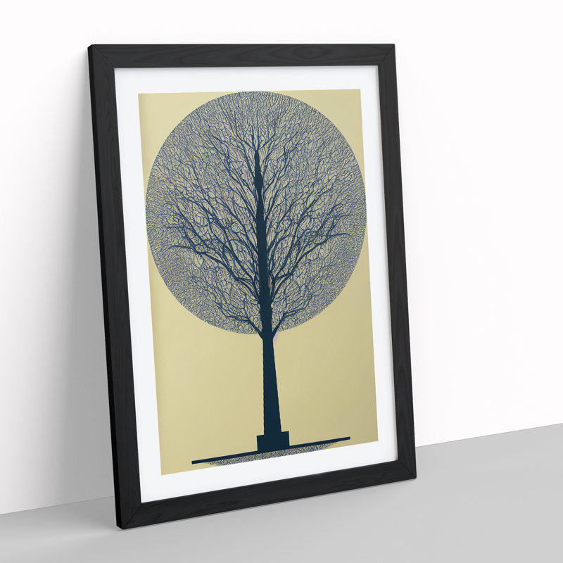 Antique Tree No.3 - Single Picture Frame Print, Black Framed, 64cm H x 46cm W x 2cm D