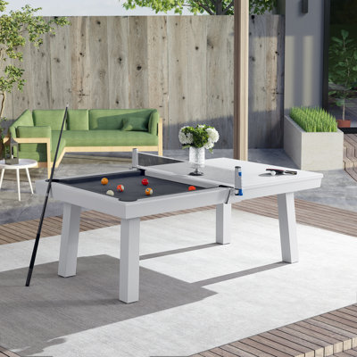 Oasis Outdoor/Indoor Slate Pool Table w/ Dining Top & Accessories