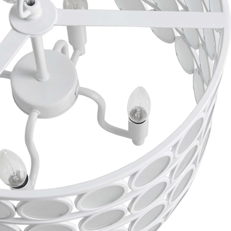 Lustre 4 lumières à abat-jour tambour en verre