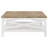Marschell Square Wood Coffee Table With Shelf Brown and White