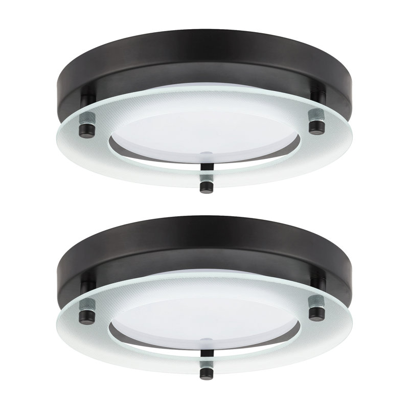 Beachley LED Flush Mount, Black, 3000