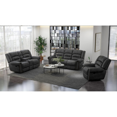 Boran 3 - Piece Faux Leather Living Room Set