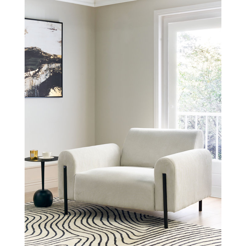 Darletta Upholstered Armchair, Off White Corduroy 