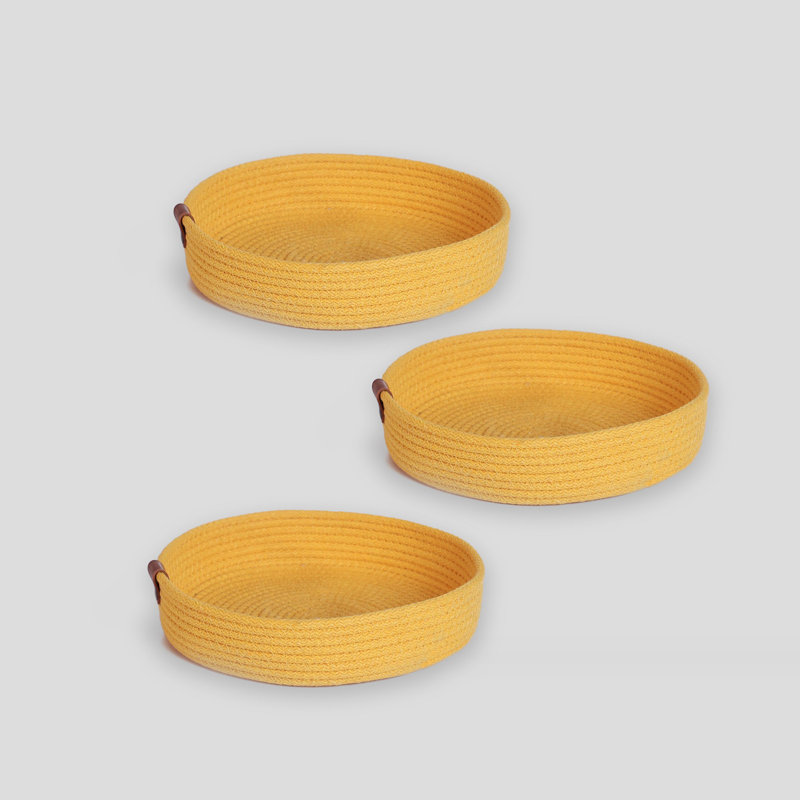 Madisen Cotton Tray, Yellow