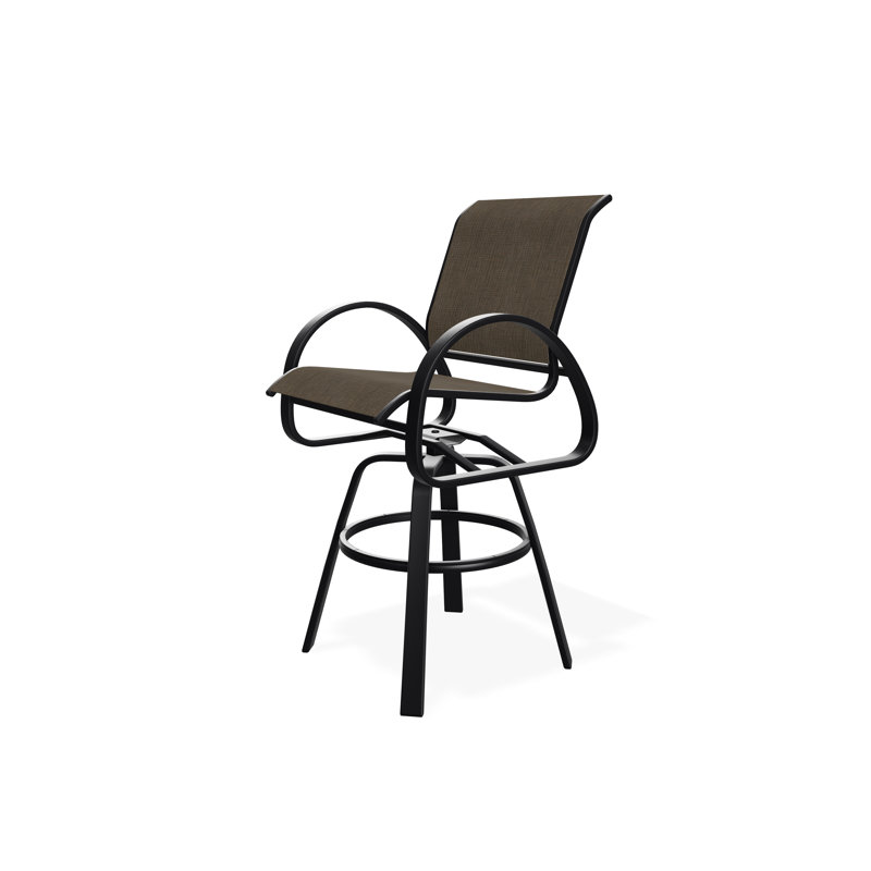 Chaise de café pivotante en aluminium Aruba II, Noir, Noir 5D Sunbrella®, 29