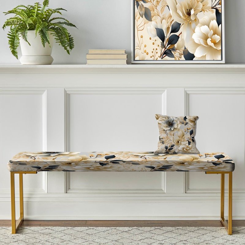 Banc rembourré or, Ethereal Neutrals Boho Pattern