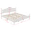 Lit plateforme rétro en bois avec tête de lit haute, cadre de lit en bois avec support en lattes de bois-130143557